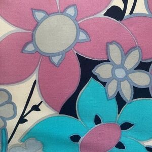 Vintage Hermine Silk Scarf - Whimsical Floral Garden Design